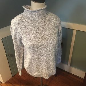 LL Bean Washable 100% Cotton Black & White Pullover Sweater PM